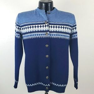 Vintage Fersild Nordic cardigan metal buttons acrylic sweater women size 38 / S